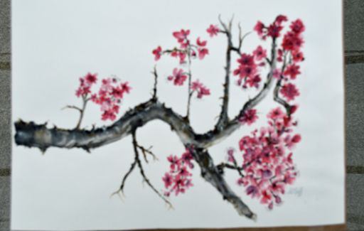 First Chinese painting - Blossom - Watercolour