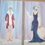 2 Art Deco Ladies - Acrylics  - SOLD