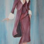 Art Deco Fashion sketch 1 - Acrylics - SOLD