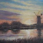 Sunset on the Broads  - Acrylics