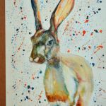 Hare - semi abstract watercolour