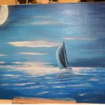 ;Sailing by the light of the moon - Acrylics -- 18 x 24 inches