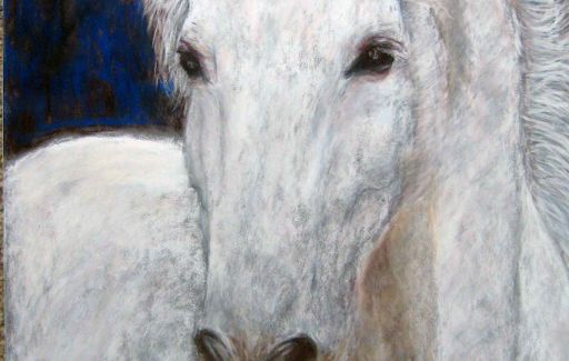 White Horse - Pastes £175  by Lesley Goff